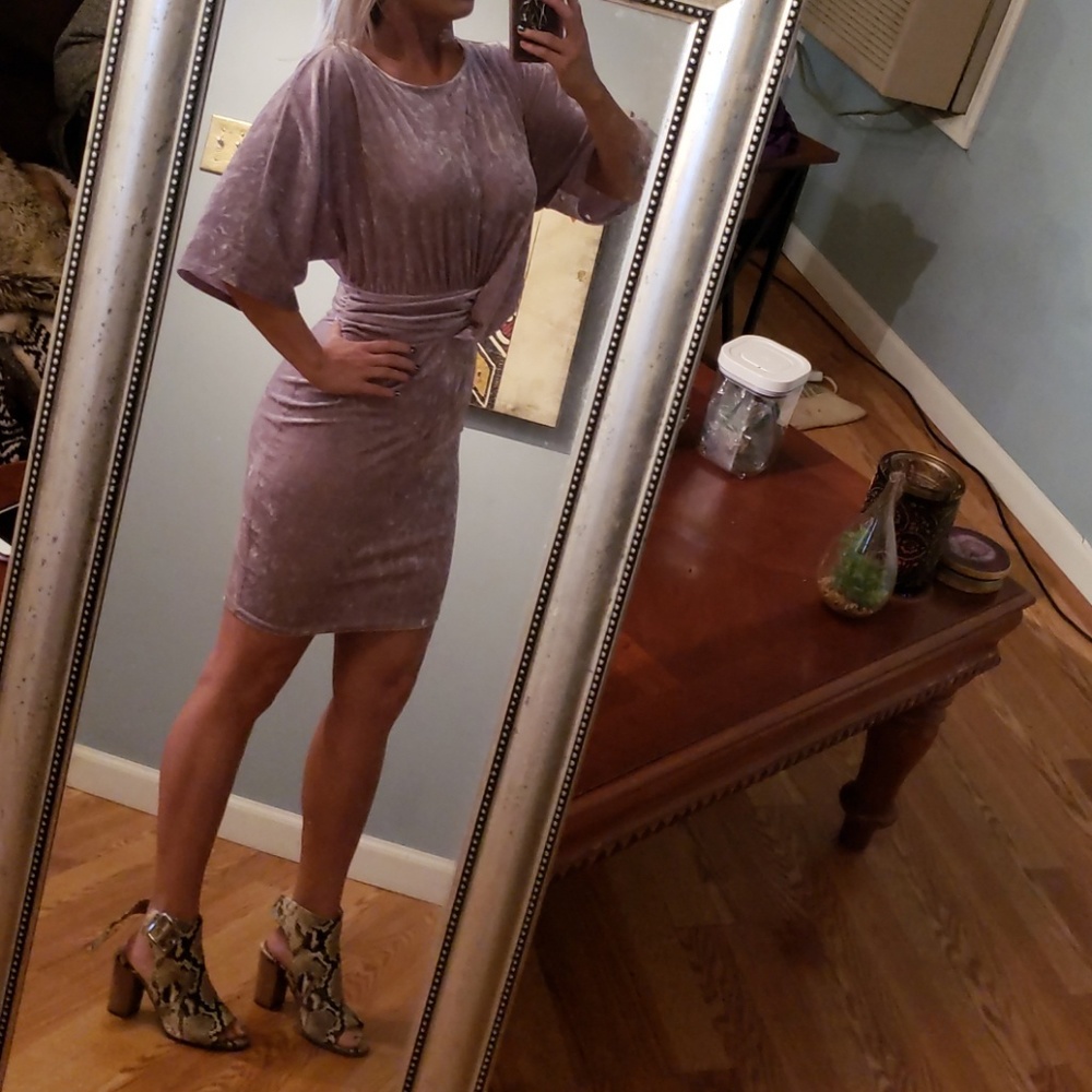 Crushed Velvet lilac dress
